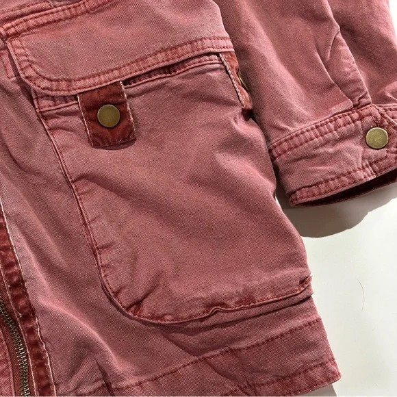 Anthropologie utility jacket soft washed field style pockets S rose - Picture 3 of 15